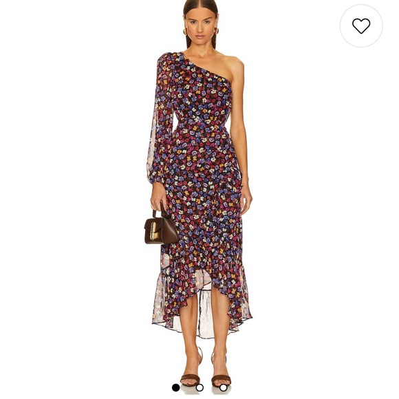 NWOT Astr Calista Red and Blue Asymmetrical One-Shoulder Cocktail Dress Sz Small - Picture 1 of 8